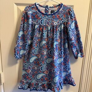 Simply Southern Red, White‎ & Blue Paisley Dress, Size 4T